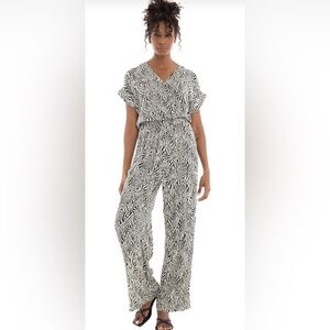 ICHI Animal Print Jumpsuit